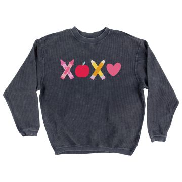 XOXO Teacher Corded Sweatshirt - Navy